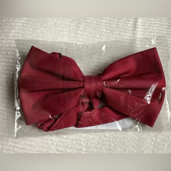 Azazie Burgundy Matte Satin Bow Tie - Picture 4 of 4